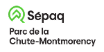 Sépaq logo with green emblem and text: “Parc de la Chute-Montmorency” in French on a light background.