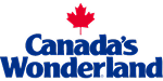 Canada’s Wonderland logo with a red maple leaf above blue text reading “Canada’s Wonderland” on a light background.