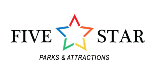 Logo for “Five Star Parks & Attractions” featuring the words “FIVE” and “STAR” with a colorful, outlined five-pointed star between them. The text “PARKS & ATTRACTIONS” appears below.