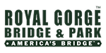 Logo for Royal Gorge Bridge & Park with the tagline “America’s Bridge” in bold, green capital letters on a light background.